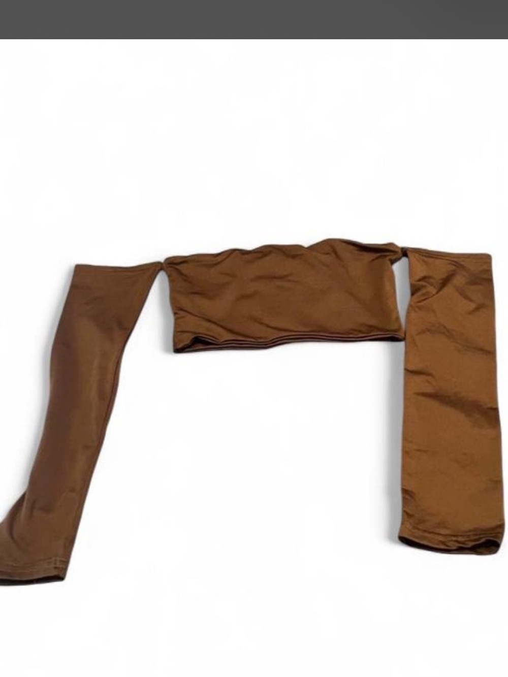 Women's Brown Off-Shoulder Long-Sleeve Top